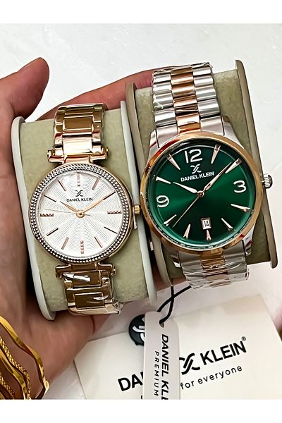 Daniel Klein Original 2 Years Warranty Steel Case Steel Cord Stainless Steel Darkening Lover's Couple Watch