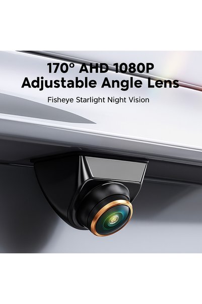 AUTOREY Cameră video universală pentru mașină cu vedere spate, AHD 1080P CVBS, 360°, impermeabilă, PAL NTSC, metalică, 12V 24V, vedere nocturnă