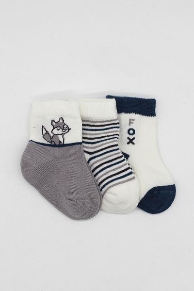 Budi Bistyle 3-Piece Combed Cotton Socks Bs10109 Gray