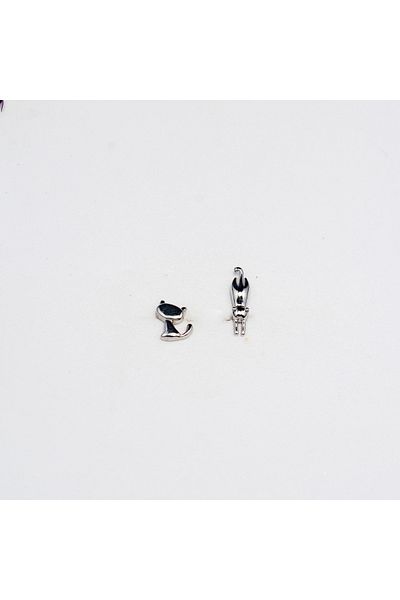 Piercing by Sever Combination Cats Silver/Silver Color Piercing (Tragus Helix Conch Flat)