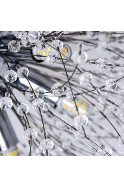 Alista Home Candelabru Cristal Schonbrunn, 6 x G 9, Diametru 40 cm, Argintiu Lucios, Inaltime Reglabila