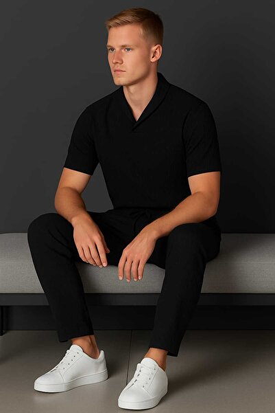 dwnwear Wrapped Crinkle Fabric Summer Lycra Unisex Women Men Short Sleeve T-Shirt Sweatpants Set