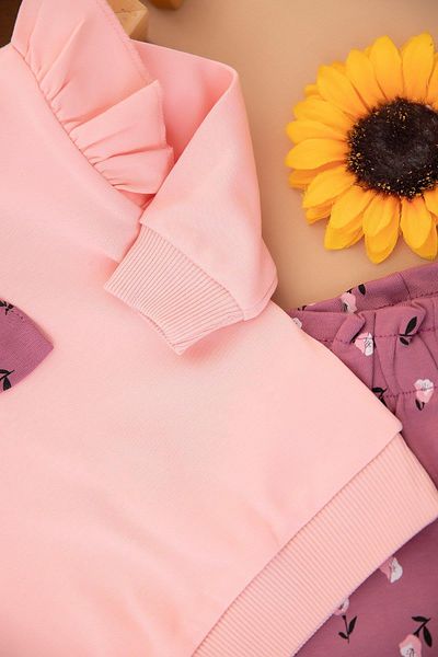 RAPAPA Baby Girl Sleeve Ruffle Bow Set - 25798 (9-24 Months) Salmon