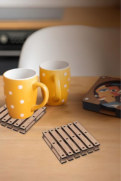 kutuTR 2-Piece Mini Palette Coasters – 2.7 mm Mdf Rd-Plt