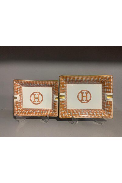 RiverWorld River World 2 Adet Porselen Küllük Takımı Hny Turuncu Serisi