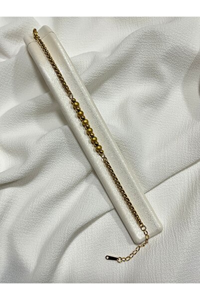 Çelik Lucky Store Zincir Arası Zarif Küçük Toplu Detaylı Bileklik – İnce ve Ş...