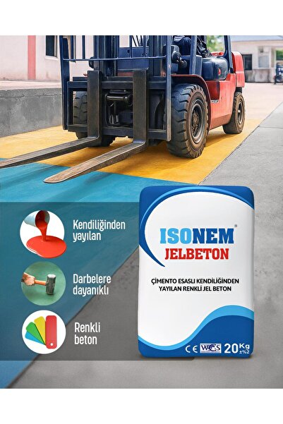 Isonem JELBETON (Çimento Esaslı Kendiliğinden Yayılan Renkli JelBeton) 20 KĞ8[GRİ RENK