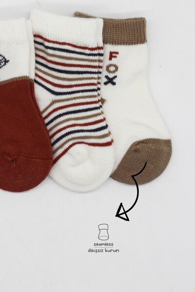 BUDİ HOME Bistyle 3-Piece Combed Cotton Socks Bs10109 Tile