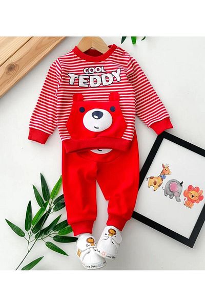 RAPAPA Men's Kangaroo Pocket Detailed Striped Seasonal 2 Piece Suit 25677Km