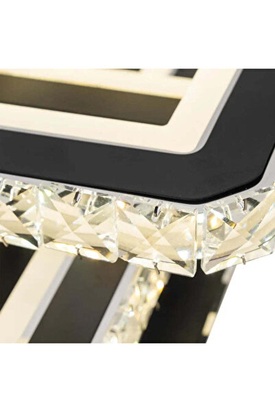 KORMAN TECHNIK LED chandelier with remote control LEILA 154W,, Dimmable, Glossy Chrome Black,