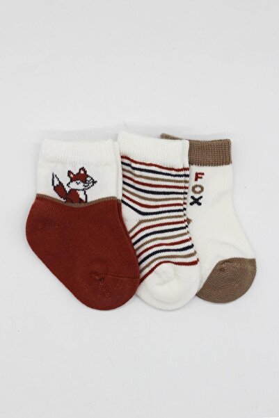 BUDİ HOME Bistyle 3-Piece Combed Cotton Socks Bs10109 Tile