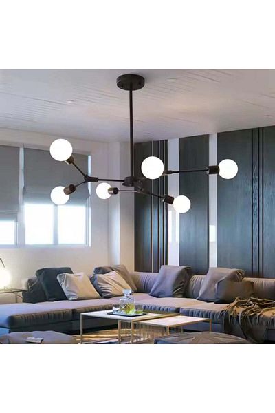 Alista Home Lustra Architek Hexa, 6 x E27, Negru, Metal