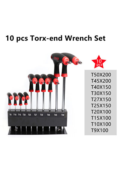 Choice1 مجموعة مفاتيح سداسية طويلة احترافية ملونة برؤوس توركس، 10 قطع، ومجموع...