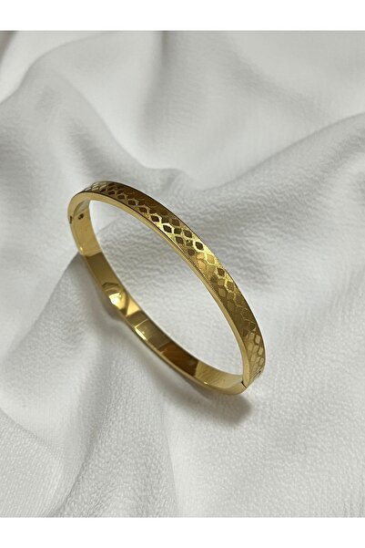 Çelik Lucky Store Baklava Desenli Kelepçe Bilezik!