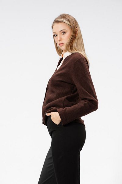 RVL Cardigan with buttons, dark brown