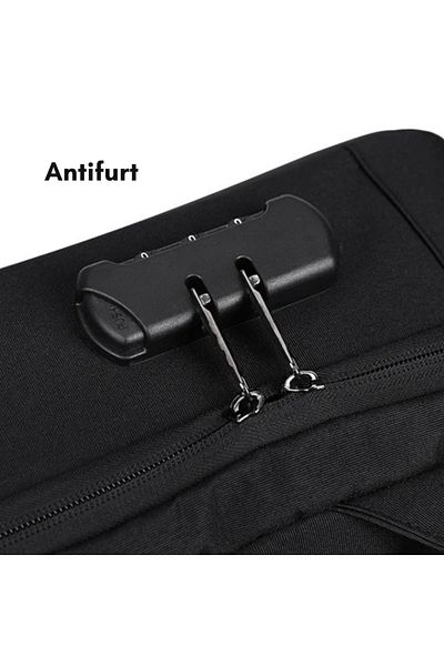 OEM Business Backpack: Waterproof, Integrated USB Port, Anti-theft, – 35 liters, Unisex, Black