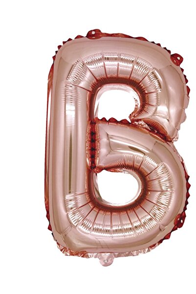 SDX Market Balon folie metalică auriu-roz, Mirific Party, litera B, 40 cm, coral, roz