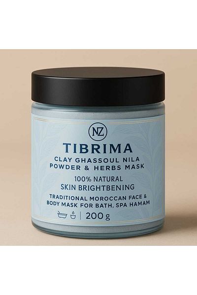 VİSKOYAT Mask Powder with 100% Natural Moroccan Clay Nila Stone 200Gram - Pore Firming and Tone Equalizing