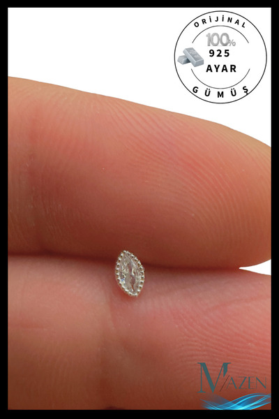 MAZEN 925 Ayar Gümüş Tekli Hızma | Minimalist Burun Piercing | Kadın Takı Aks...