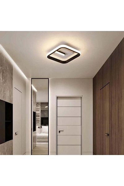 Alista Home Lustra LED VICTORIA 19W, Patrata, lumina Rece/Calda/Neutra, Negru Alb