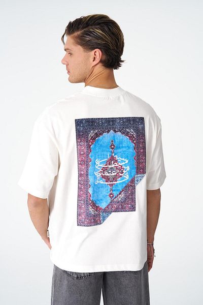 CANMODA Carpet Motif Oversize T-Shirt - White