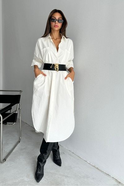 Suzi 100% Cotton Truvakar Sleeve Shirt Dress Cr1362