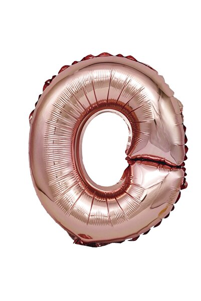 SDX Market Balon folie metalică auriu-roz, litera O, 40 cm, coral, roz