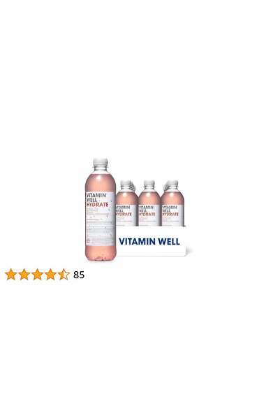 Vitamin well مرطب الراوند/الفراولة وفيتامين سي + دي والزنك والبيوتين (VW HYDRATE 500ML Pack of 12)