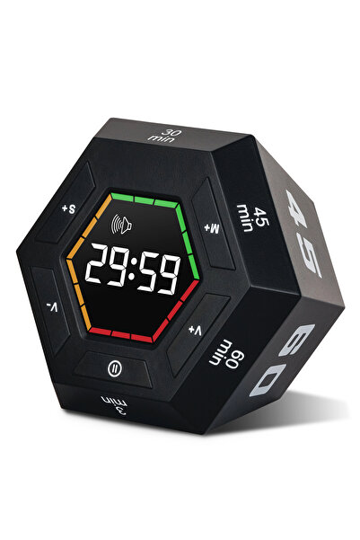 TeknoFaji Altıgen Dijital Saat,Döner Zamanlayıcı,Geri Sayım,Verimli Ders Çalı...