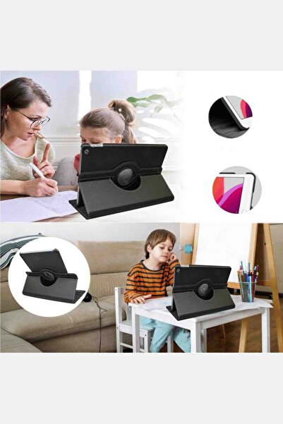 Fuchsia Redmi Pad 2 Uyumlu 11 inç 360 Dönebilen Suni Deri Tablet Kılıfı