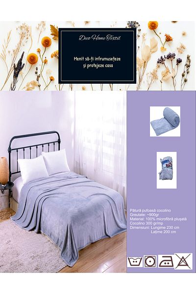 OEM Cocolino fluffy blanket 200x230cm, light purple