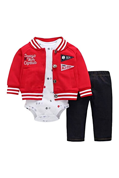 MINIMEAccessories طقم ميني مي من ثلاث قطع للأطفال | من ٩ إلى ١٢ شهرًا | أحمر ...