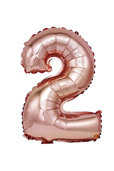 SDX Market Balon folie metalică auriu-roz, Mirific Party, numărul 2, 40 cm, c...