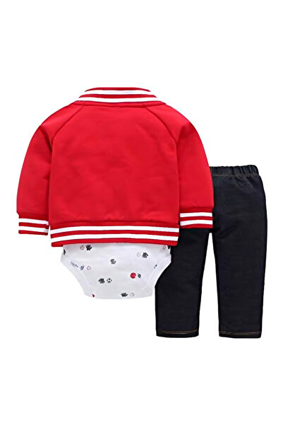 MINIMEAccessories MiniMe Three-Piece Rompers Set for Babies | 0–6 Months | Red & Blue | Cotton