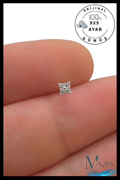 MAZEN 925 Ayar Gümüş Tekli Hızma | Minimalist Burun Piercing | Kadın Takı Aks...