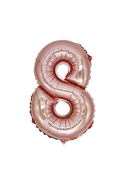 SDX Market Balon folie metalică, Numărul 8, 100 cm, Auriu roz