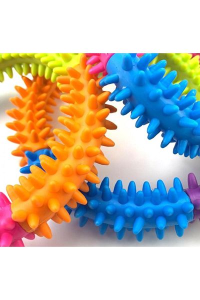 jetfast 12cm Dog Biting Hoop Teeth Scratching Toy Cleaning Brush Silicone Durable Dog Toy