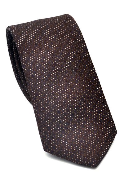 Gaffy Beige Gray Patterned Brown Woven Fabric Slim Fit Tie with Handkerchief // Sdk-2504-4