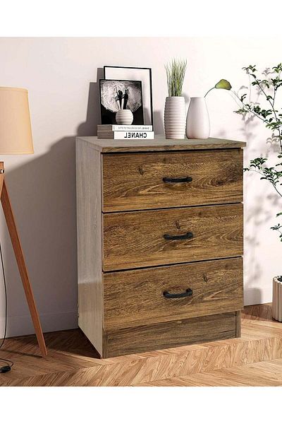 Generic Wooden Cabinet with Three Drawers Next to Bed 40*60 cm