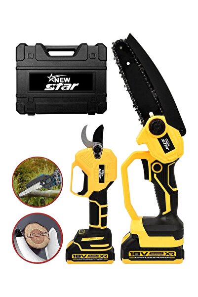 Newstar New Star 2'li Set Bağ Makası ve Budama Testeresi Sarı