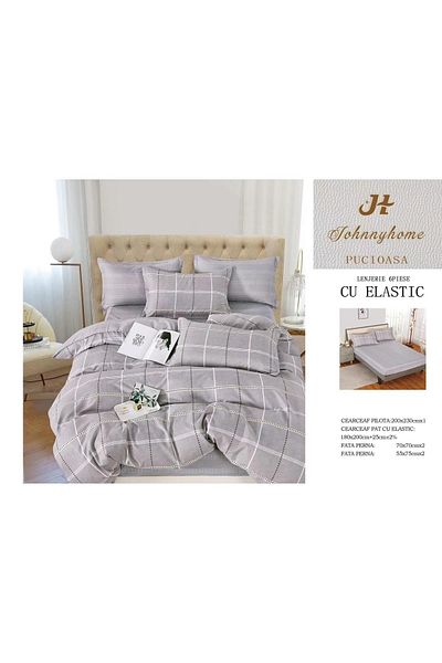 FIONNA.RO Finet Bed Linen With Elastic - Grey Stripes