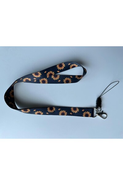 TRENT Lanyard pentru guler pentru cravată Curea pentru telefon cu model de frânghie SUNFLOWER