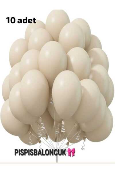 PISPISBALONCUK Bej Balon Seti 10 adet doğum günü babyshower bride cinsiyet Pa...