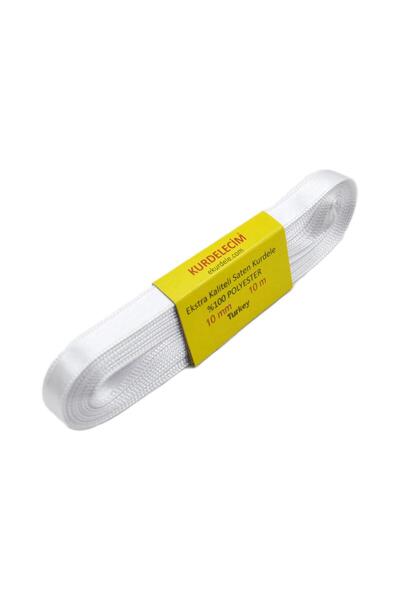 Kurdelecim Saten Kurdele 1 cm 10 mt Beyaz