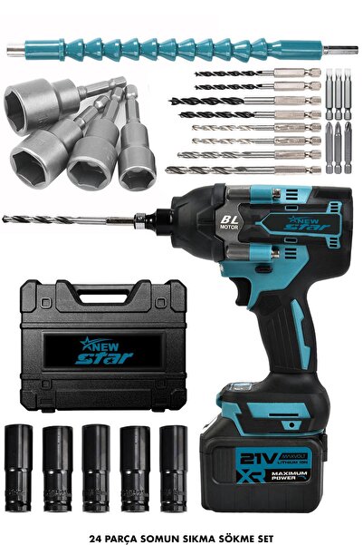 Newstar New Star 24 parça Kömürsüz Motor Şarjlı Somun Sökme Vidalama Cırcırlı...