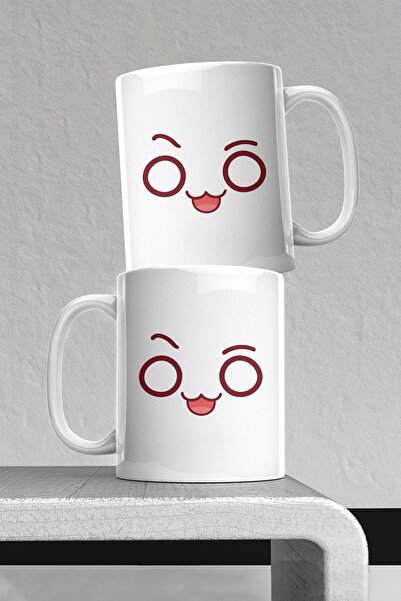 markcat كوب بورسلين مطبوع عليه وجه مبهر مضحك - جودة عالية