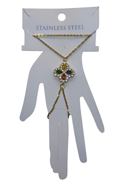X-Lady Accessories Altın Renk Yonca Çelik Şahmeran - 3518