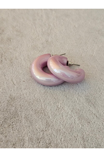 SiestaAccessories Lila Renk Akrilik Halka Küpe
