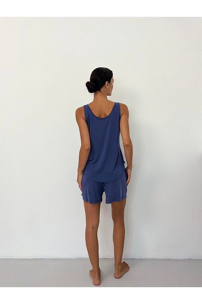 PJ’S ME V-Neck Flowy Indigo Modal Tank Top