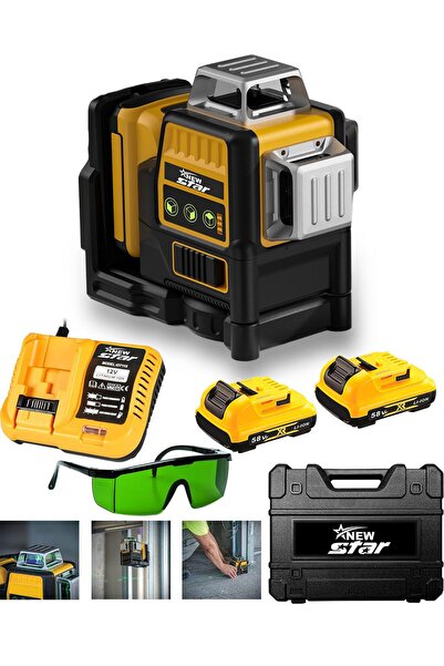 Newstar New Star Çift Akülü 12 Köşe 360° Otomatik Hizalamalı Lazer Metre Hiza...